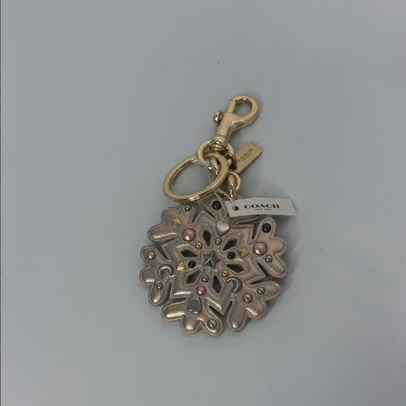 Coach Accessories - Coach Snowflake Bag Charm Rivet Stud Star Moon Keychain Gold Silver Holiday NWT